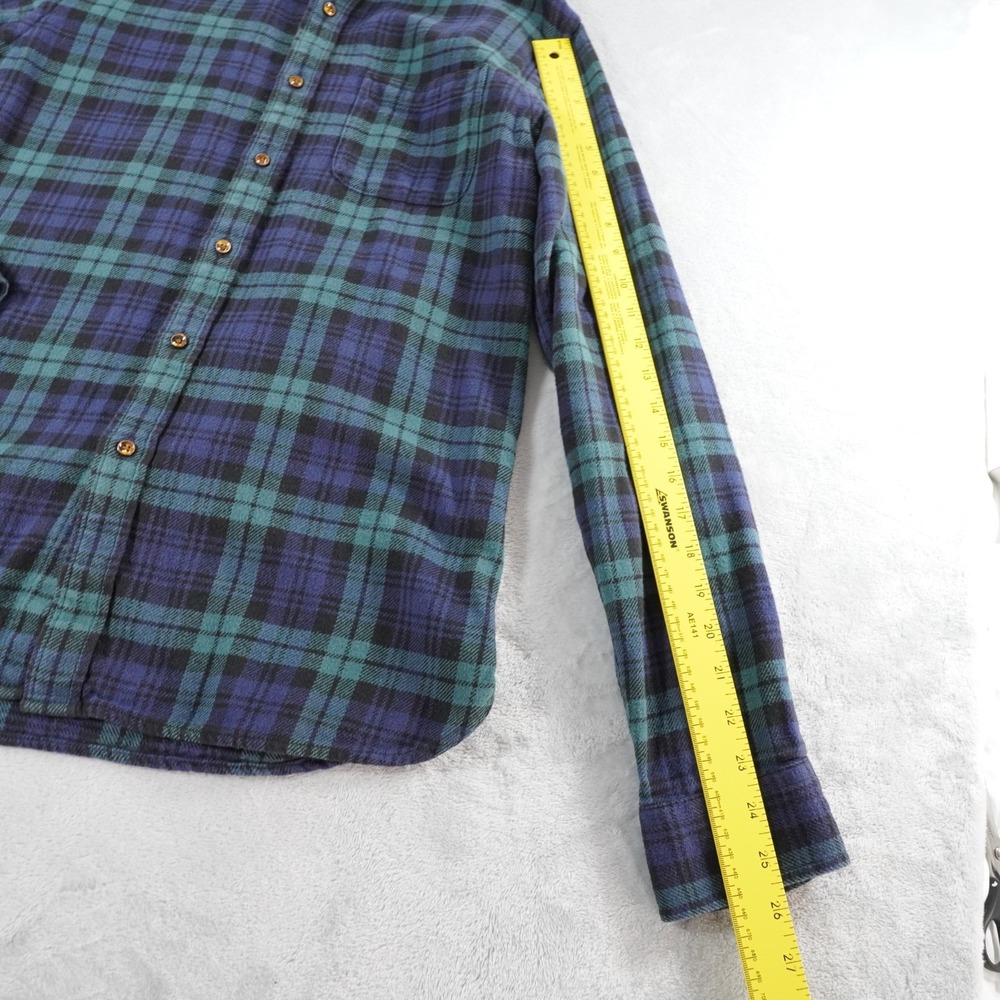 Alex Mill Flannel Button Down Shirt M Plaid Blue Green Cotton Heritage Classic - Picture 7 of 12